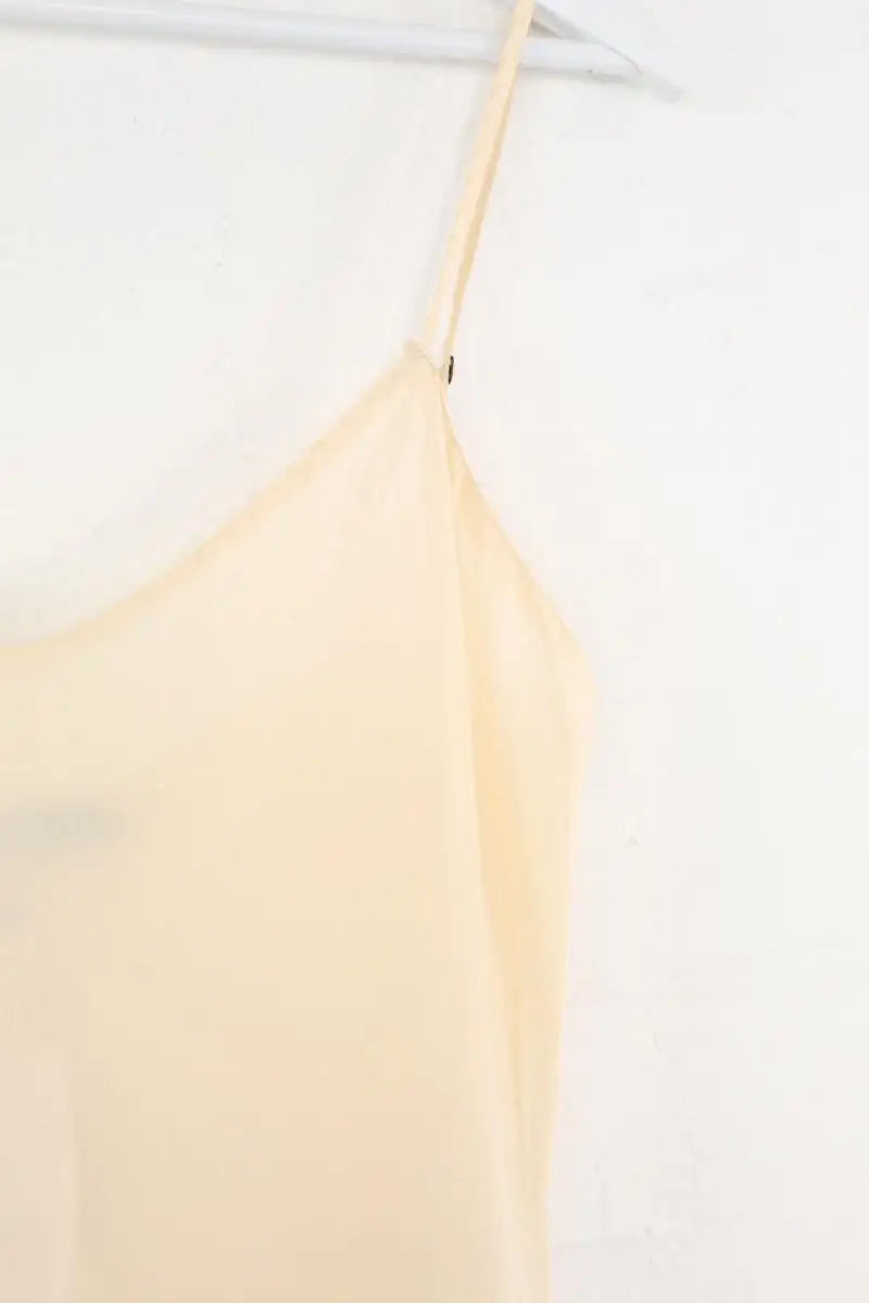 Top sans manche Ralph Lauren Beige en Soie