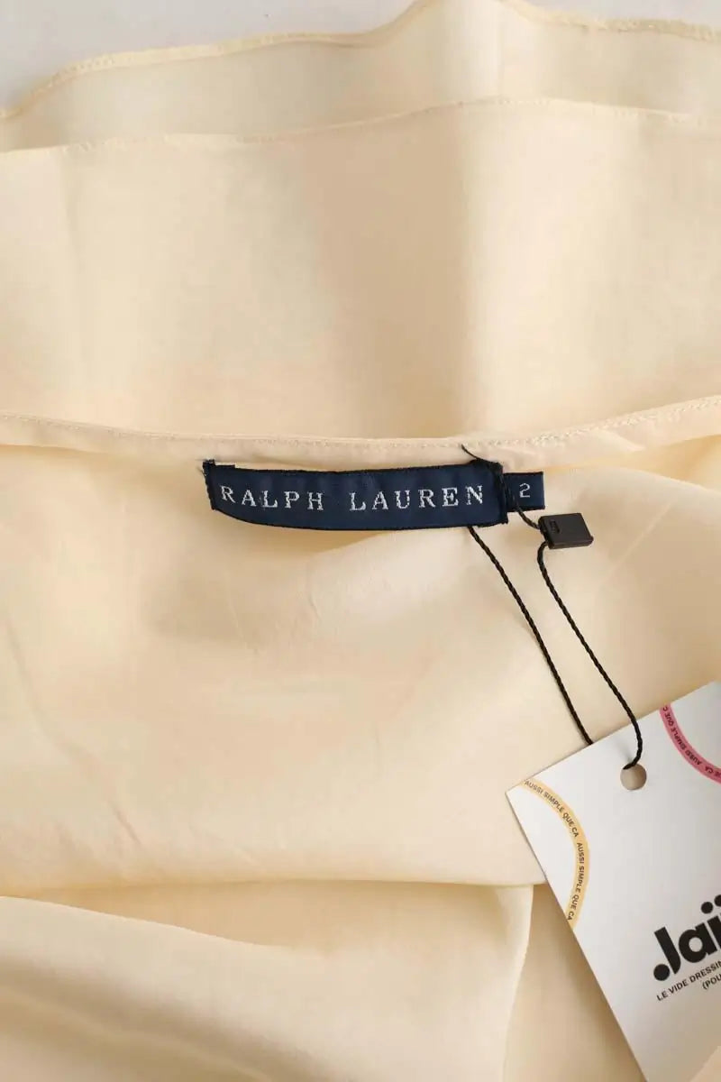 Top sans manche Ralph Lauren Beige en Soie