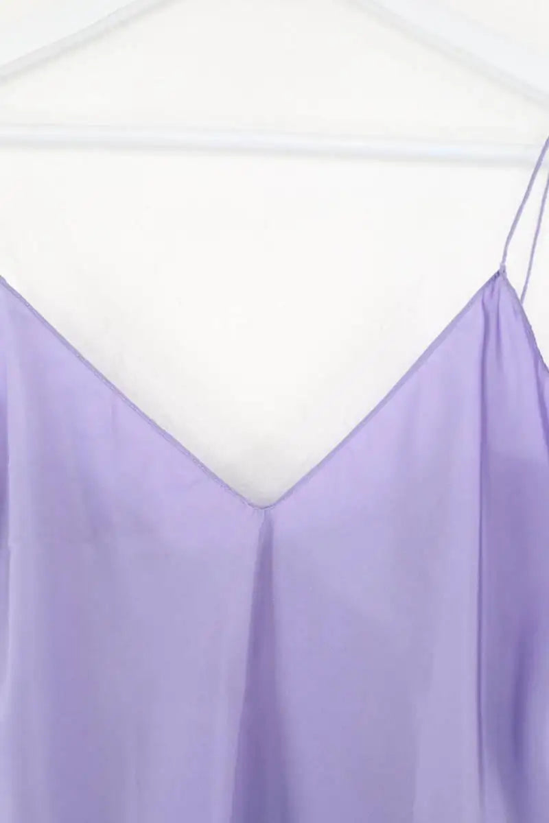 Top sans manche Ralph Lauren Violet en Soie