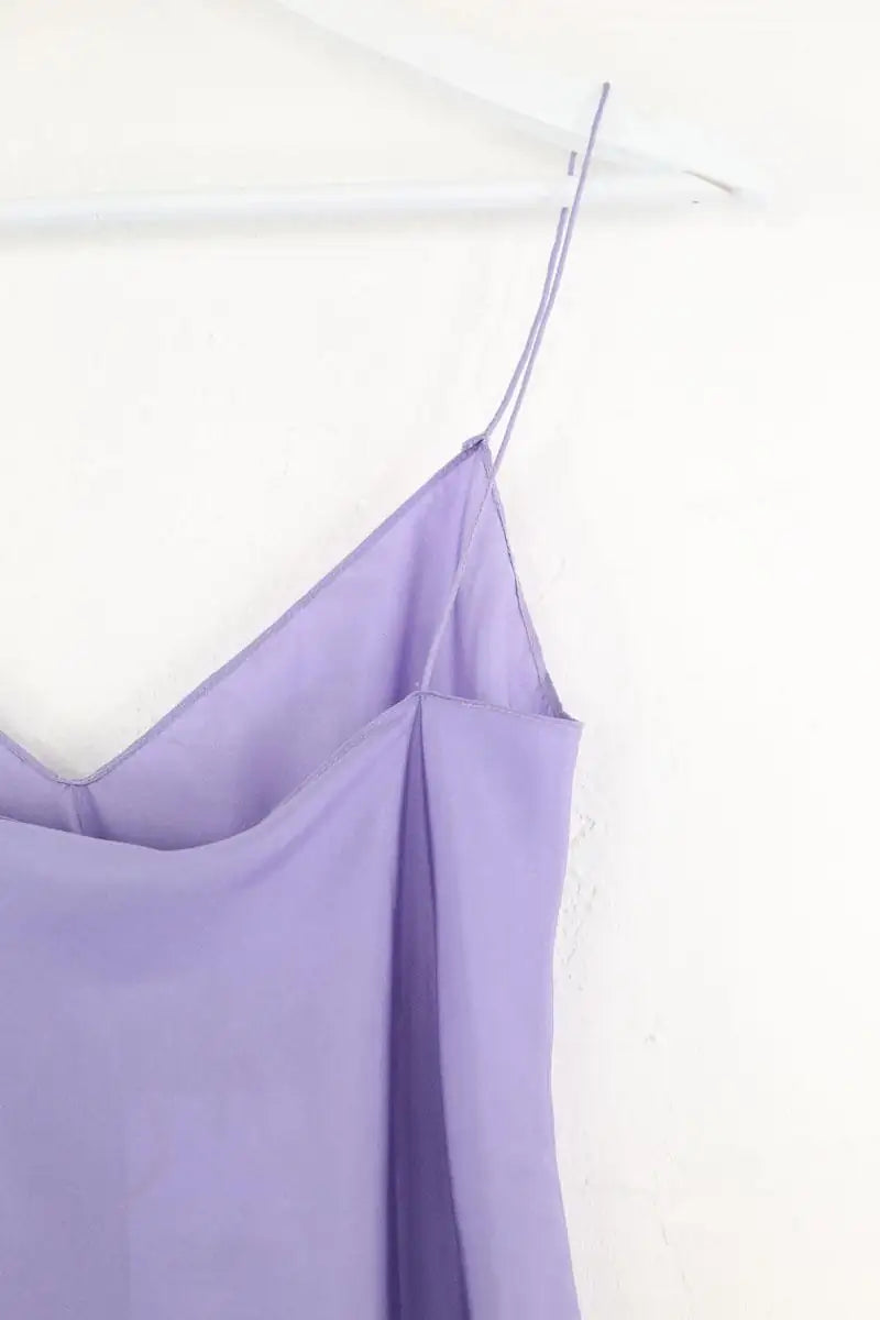 Top sans manche Ralph Lauren Violet en Soie