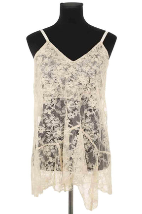 Top sans manche Roseanna Ecru en Dentelle, taille M - Seconde Main