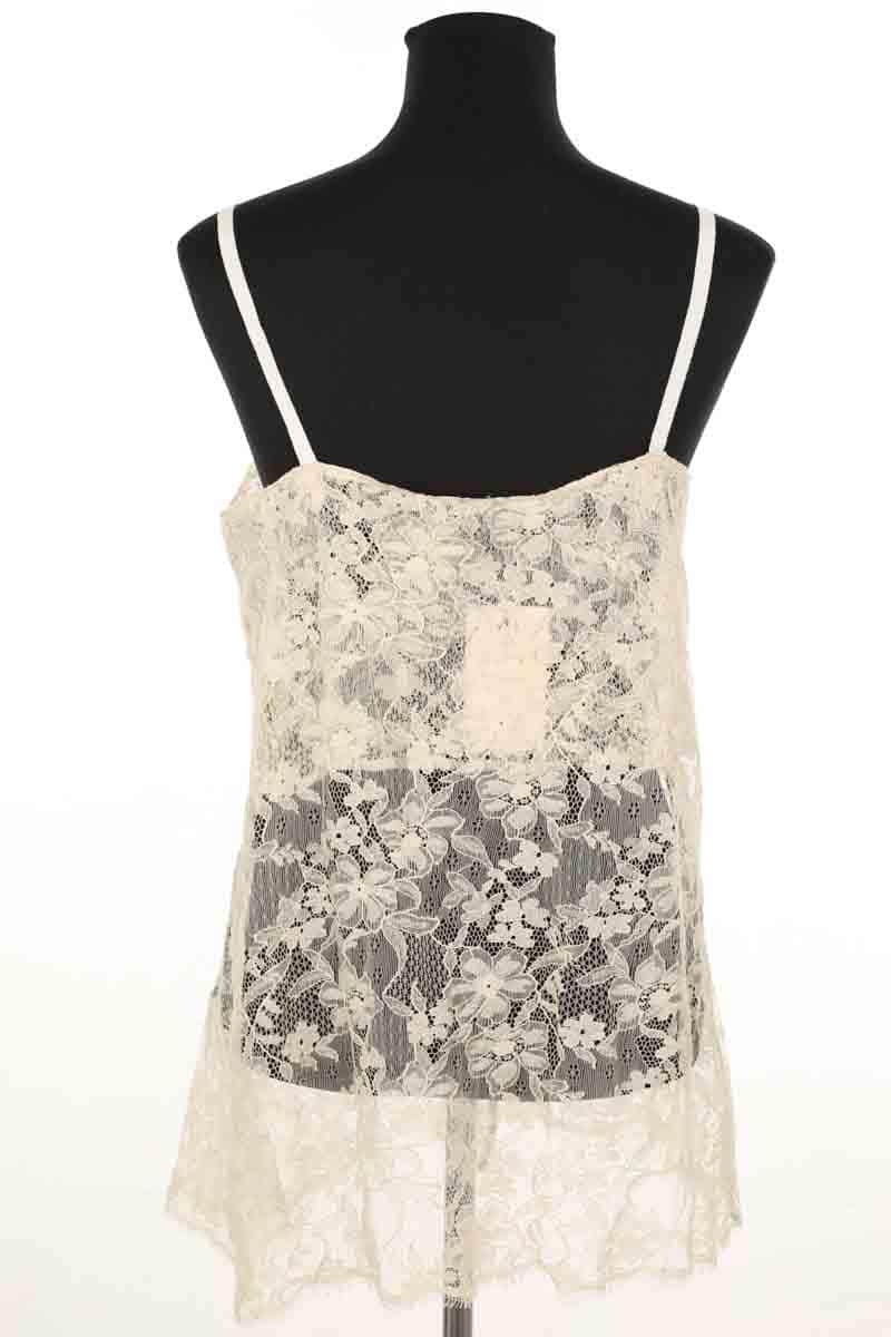 Top sans manche Roseanna Ecru en Dentelle