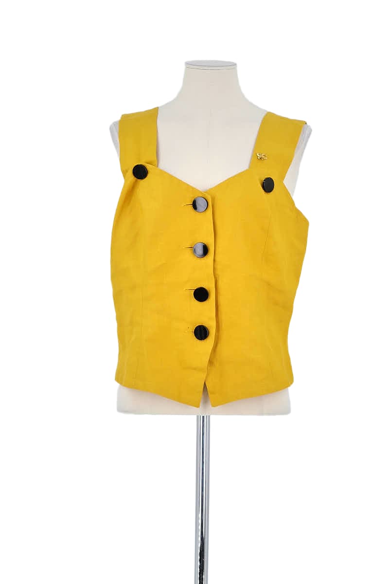 Top sans manche Saint Laurent Jaune en Polyester, taille M - Seconde Main