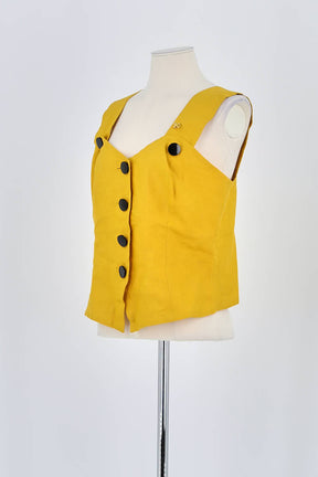 Top sans manche Saint Laurent Jaune en Polyester