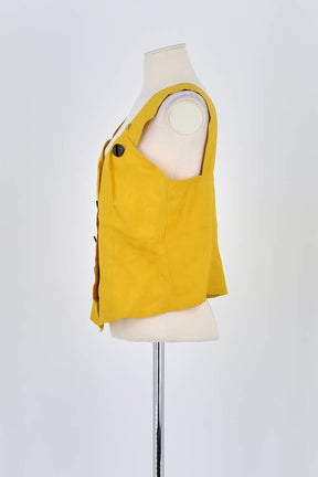 Top sans manche Saint Laurent Jaune en Polyester