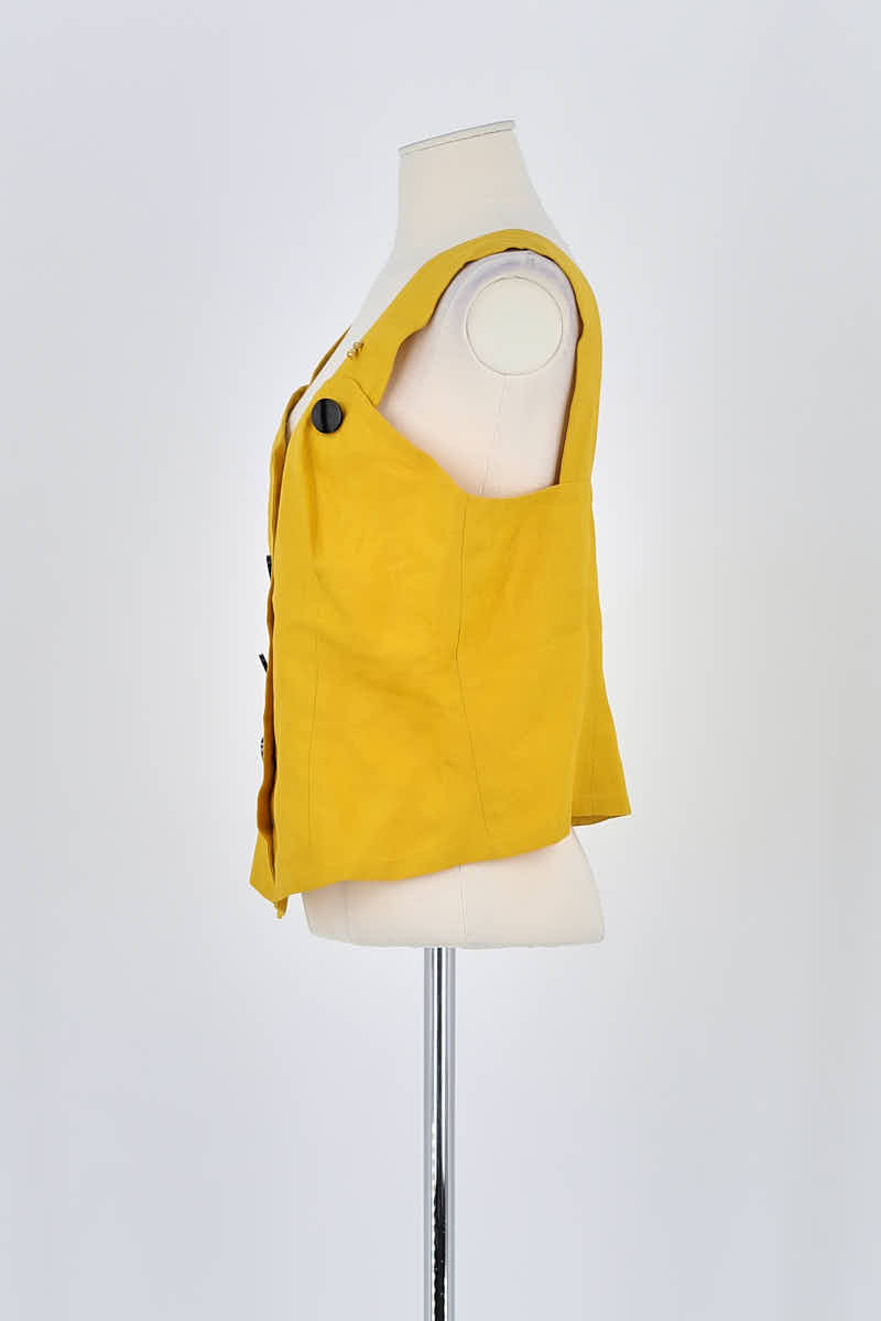 Top sans manche Saint Laurent Jaune en Polyester