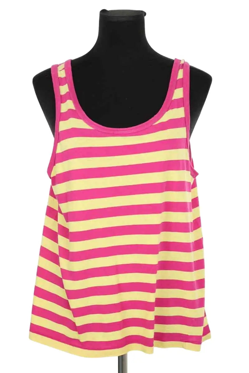 Top sans manche Saint Laurent Rose en Coton, taille S - Seconde Main