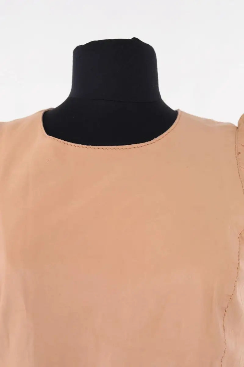 Top sans manche Sandro Beige en Cuir