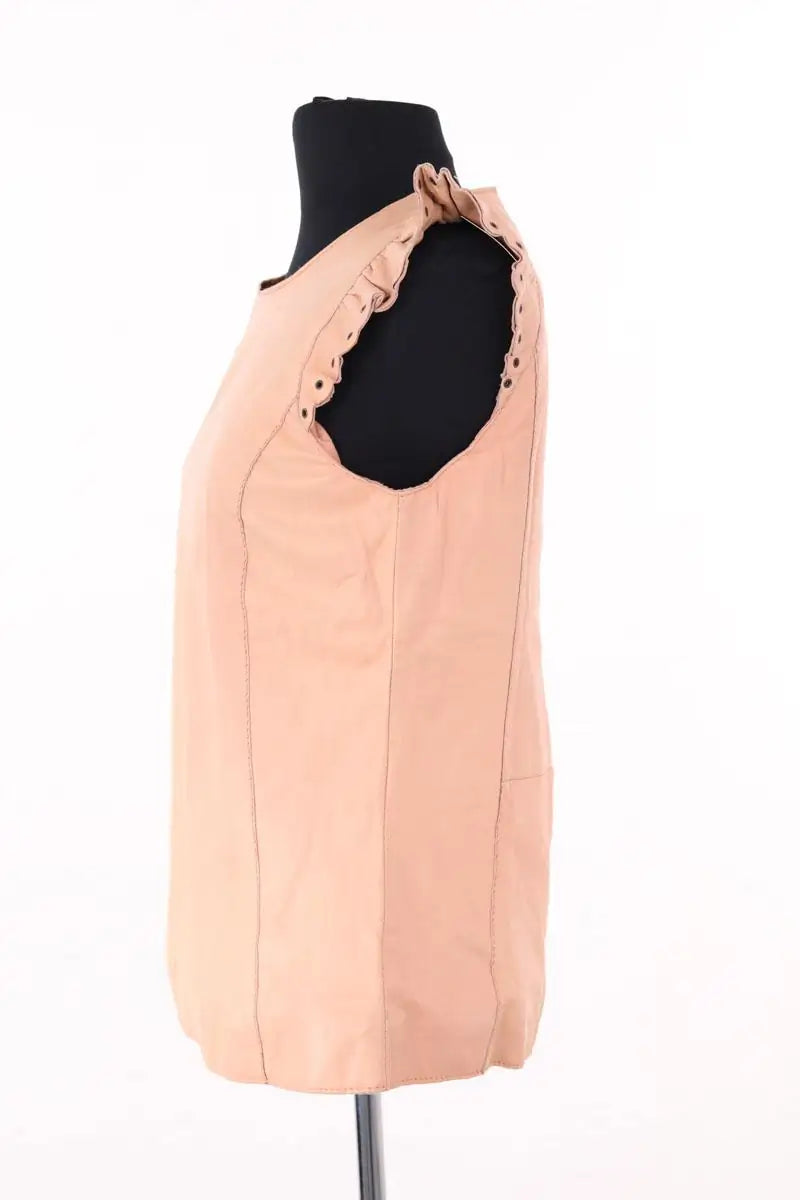 Top sans manche Sandro Beige en Cuir