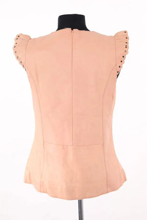 Top sans manche Sandro Beige en Cuir