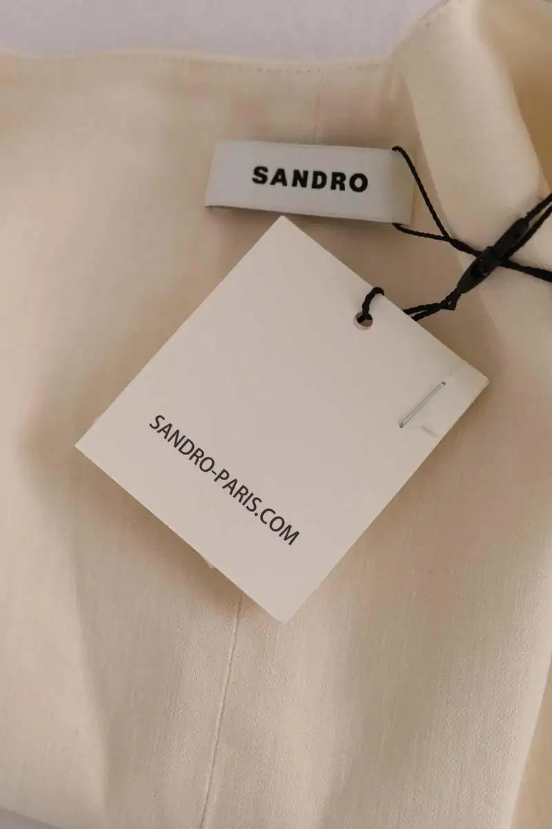 Top sans manche Sandro Beige en Lin