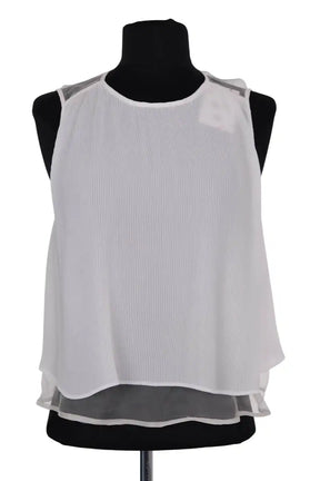Top sans manche Sandro Blanc en Synthétique, taille S - Seconde Main