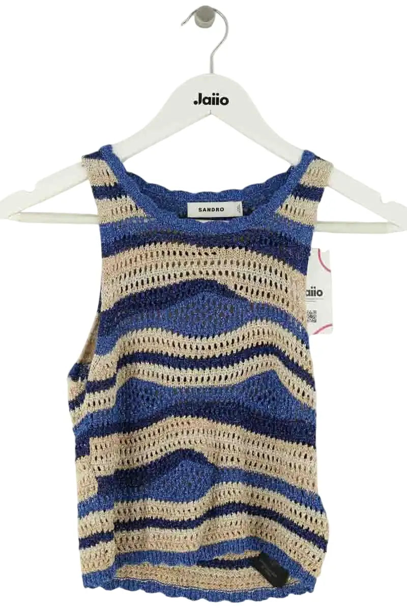 Top sans manche Sandro Bleu en Synthétique, taille S - Seconde Main