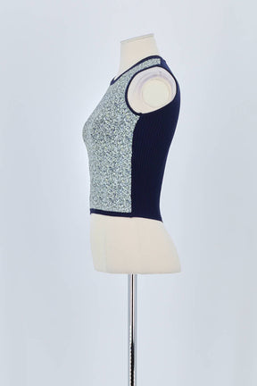 Top sans manche Sandro Bleu en Viscose