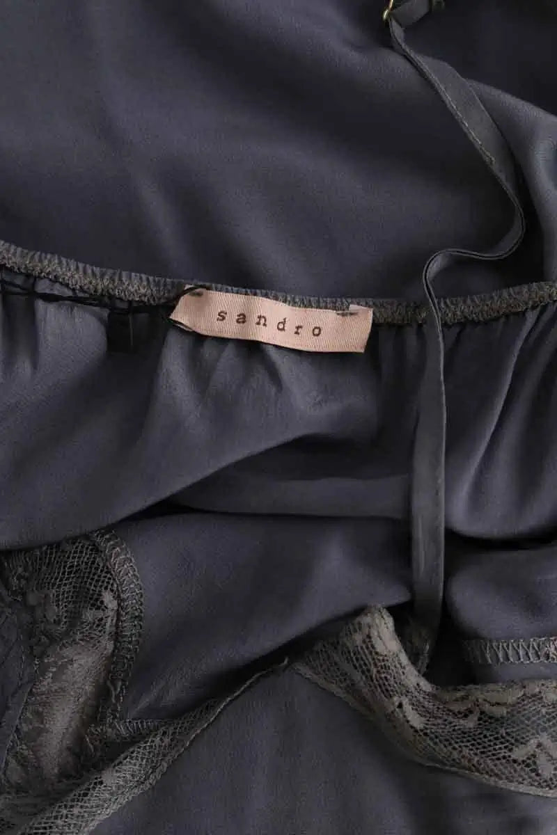Top sans manche Sandro Gris en Soie