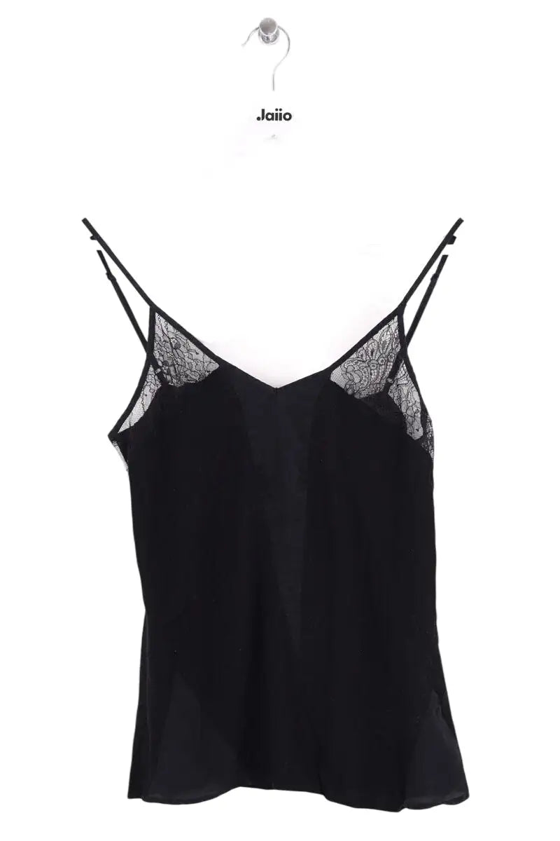 Top sans manche Sandro Noir en Soie, taille S - Seconde Main
