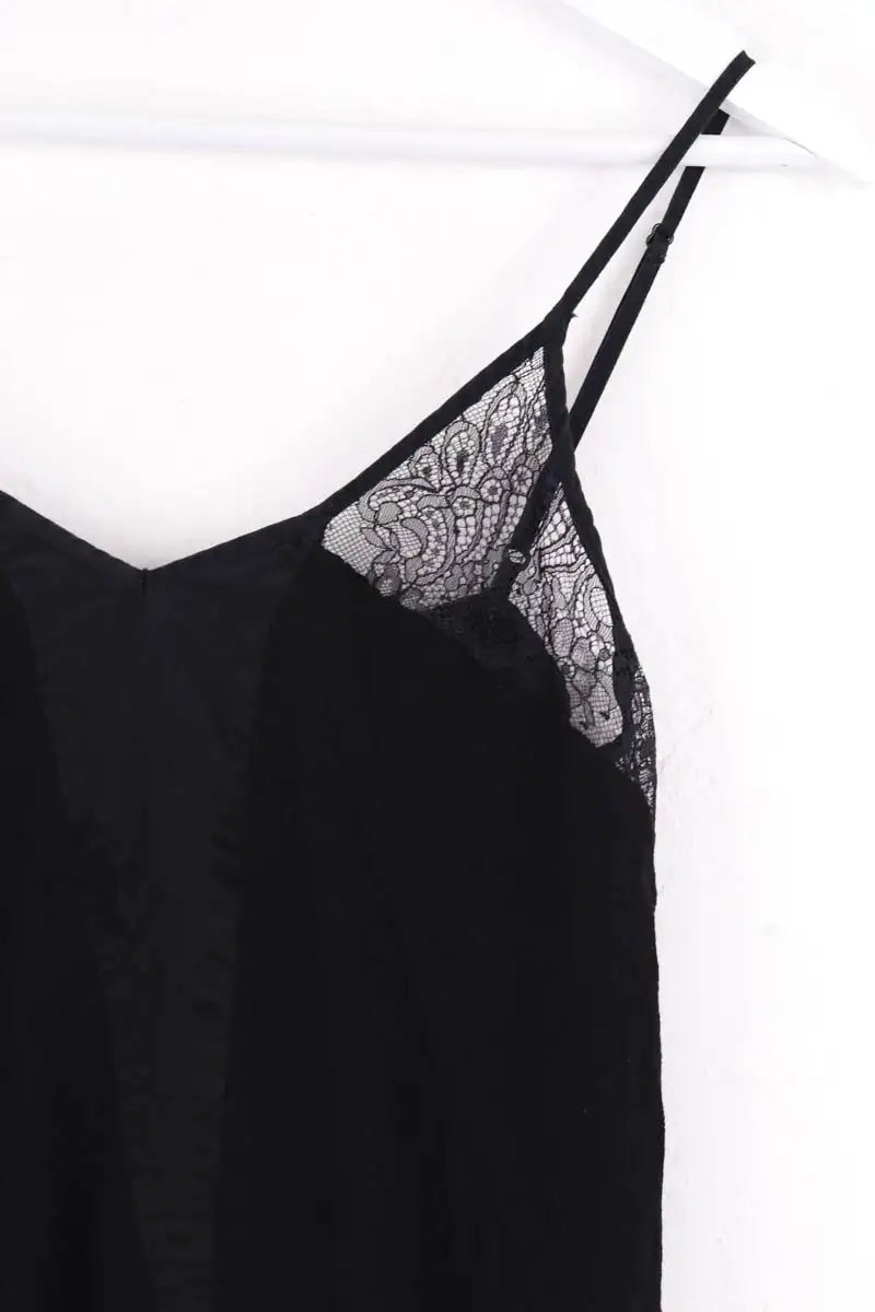 Top sans manche Sandro Noir en Soie