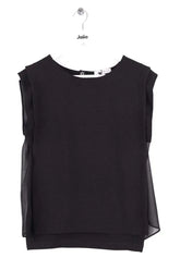 Top sans manche Sandro Noir en Synthétique, taille M - Seconde Main