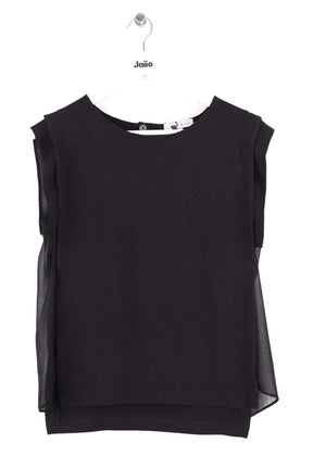 Top sans manche Sandro Noir en Synthétique, taille M - Seconde Main