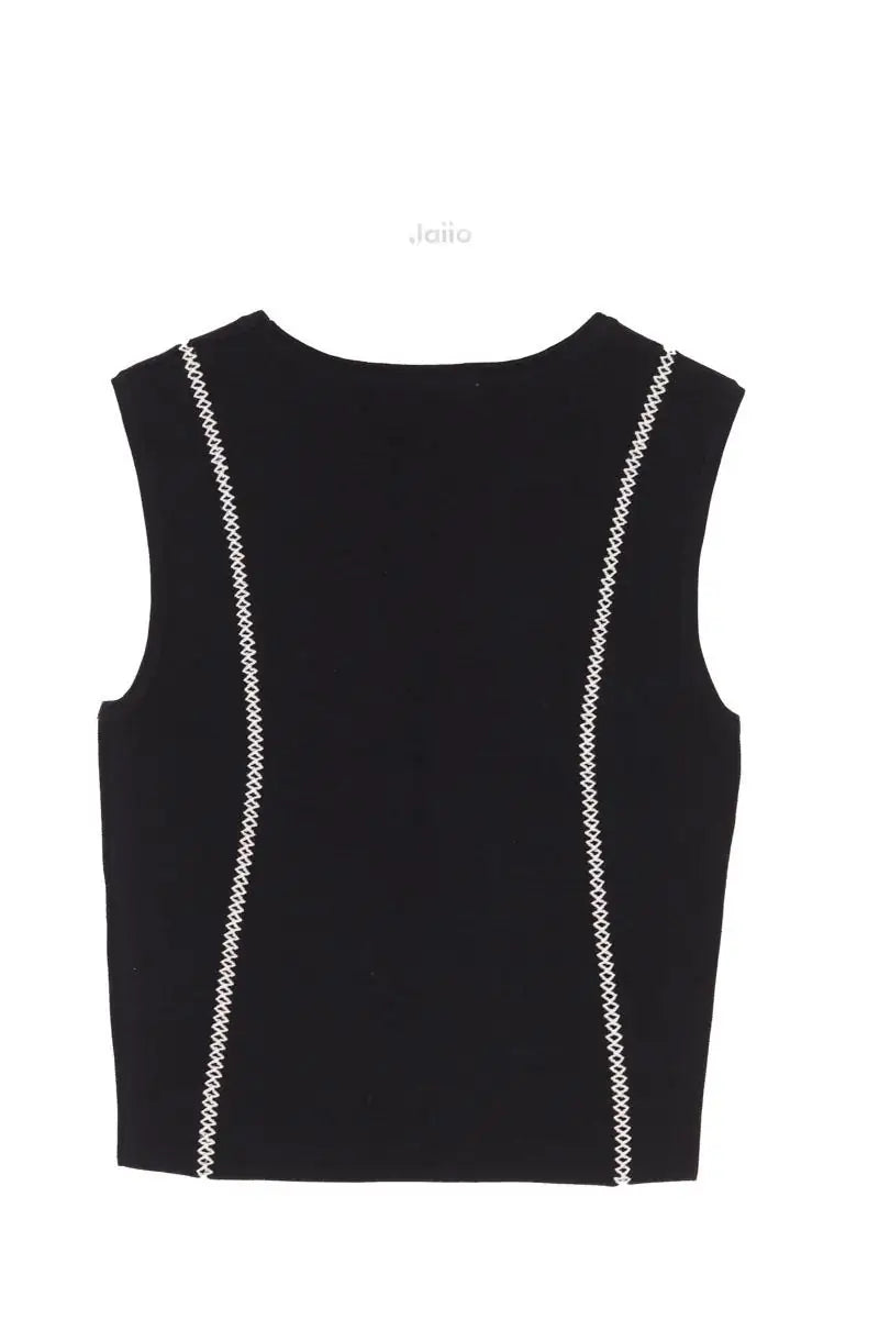 Top sans manche Sandro Noir en Synthétique