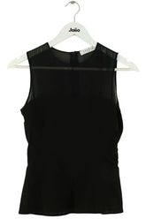 Top sans manche Sandro Noir en Synthétique, taille S - Seconde Main