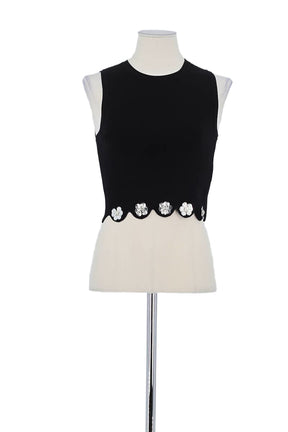 Top sans manche Sandro Noir en Viscose, taille XS - Seconde Main
