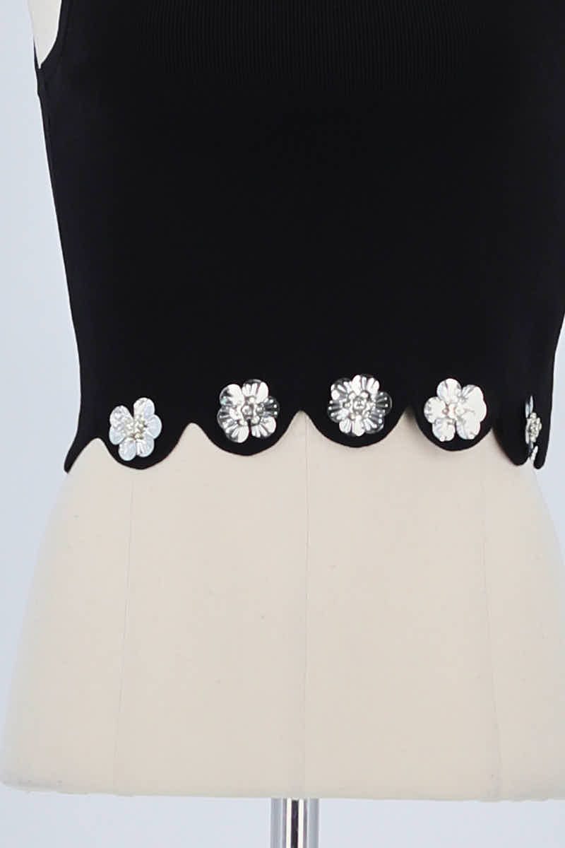 Top sans manche Sandro Noir en Viscose