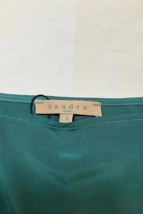 Top sans manche Sandro Vert en Soie