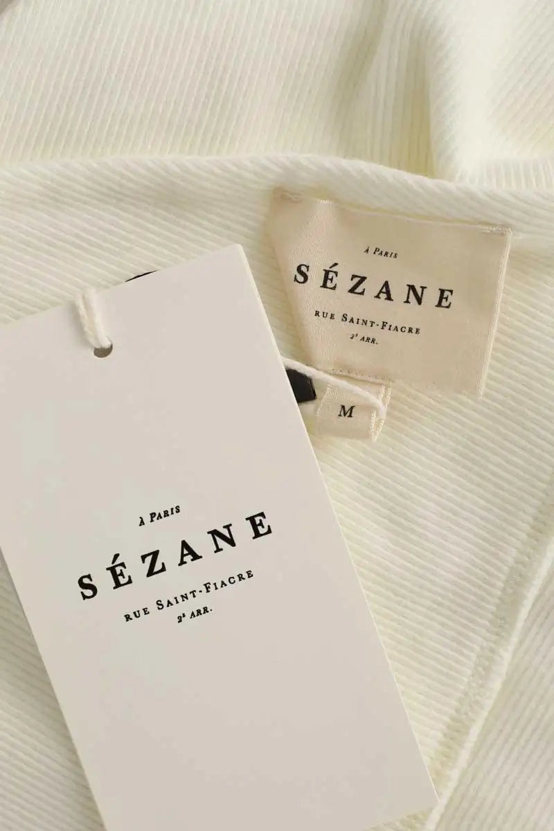 Top sans manche Sézane Blanc en Coton