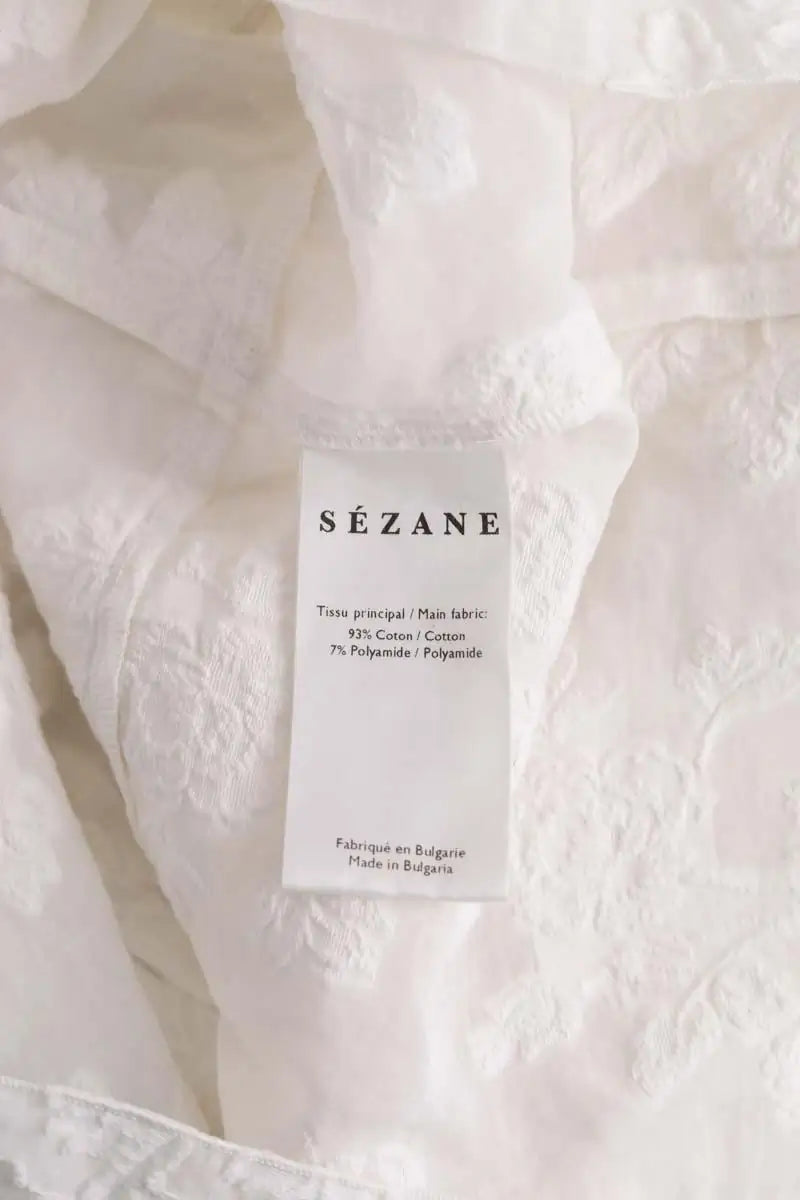 Top sans manche Sézane Blanc en Coton