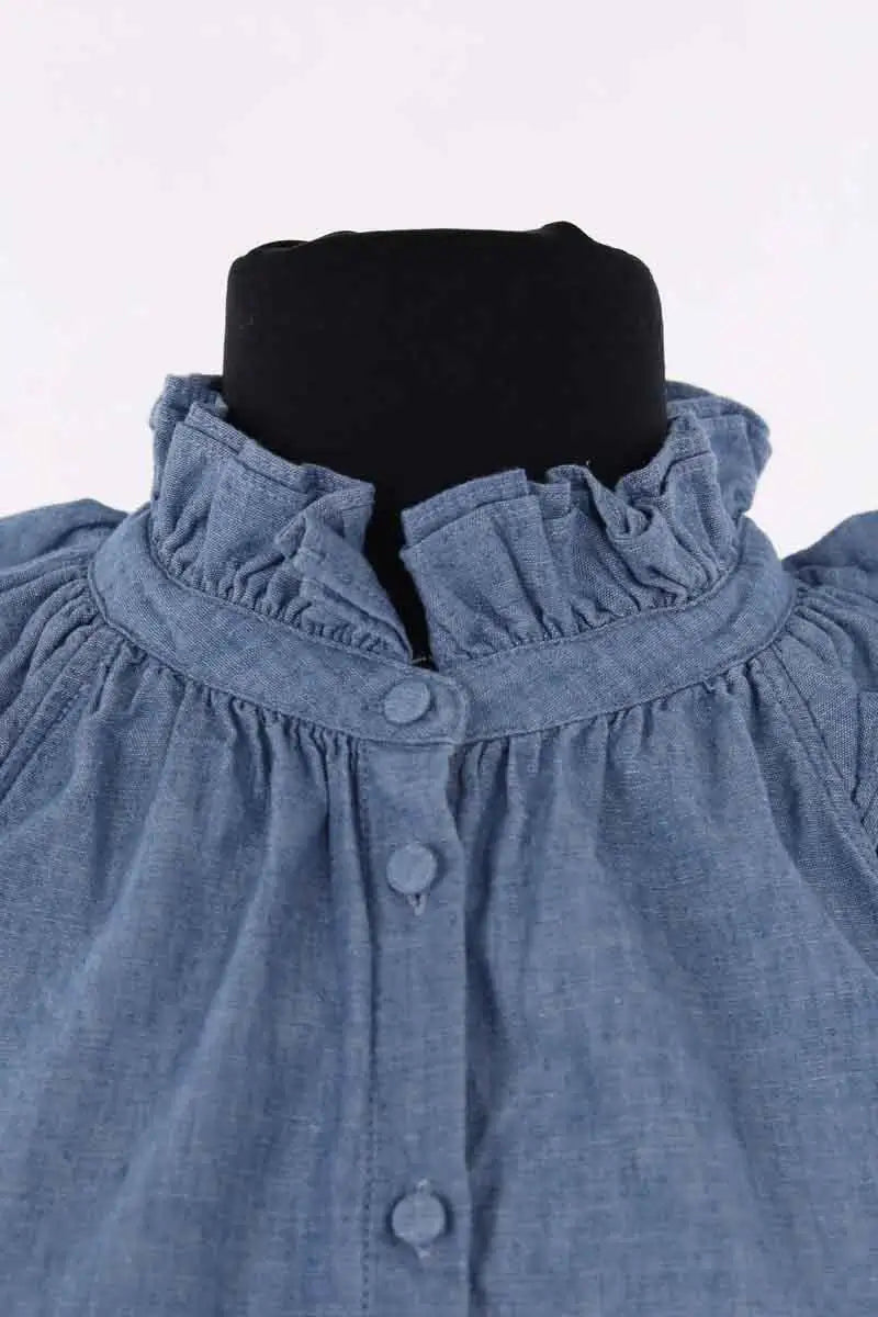 Top sans manche Sézane Bleu en Coton