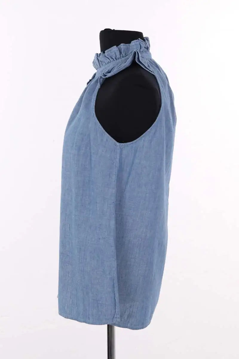 Top sans manche Sézane Bleu en Coton