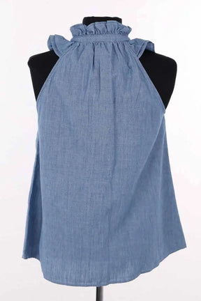 Top sans manche Sézane Bleu en Coton
