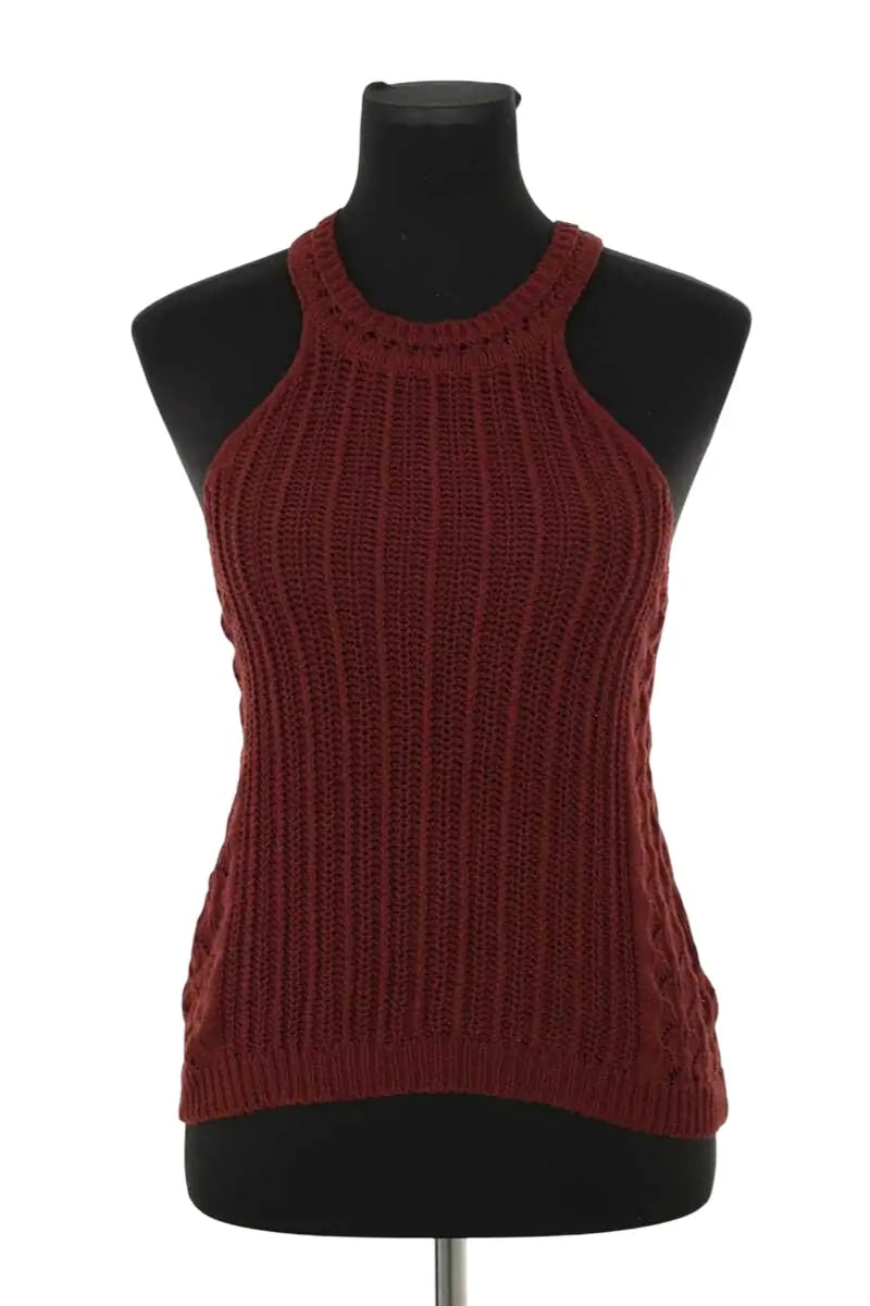 Top sans manche Sézane Bordeaux en Coton, taille XS - Seconde Main