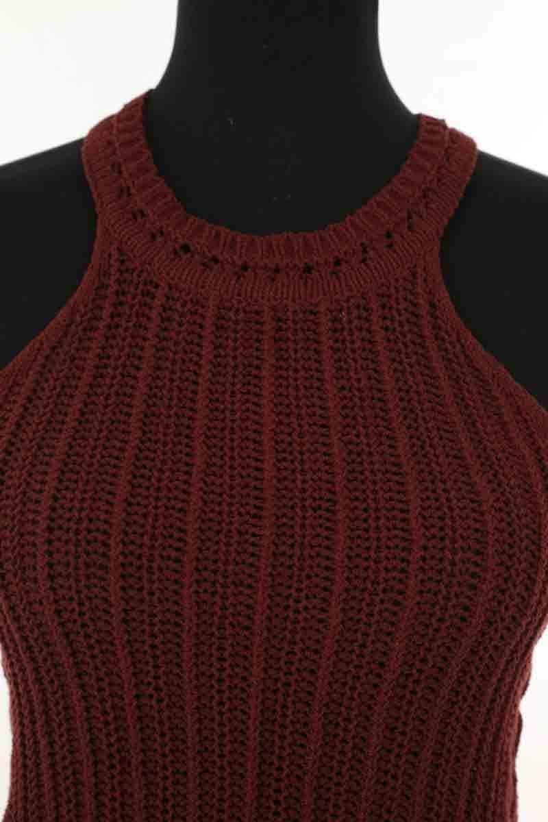 Top sans manche Sézane Bordeaux en Coton