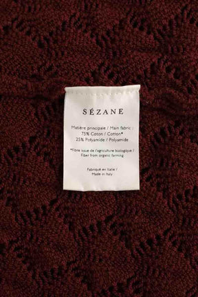 Top sans manche Sézane Bordeaux en Coton