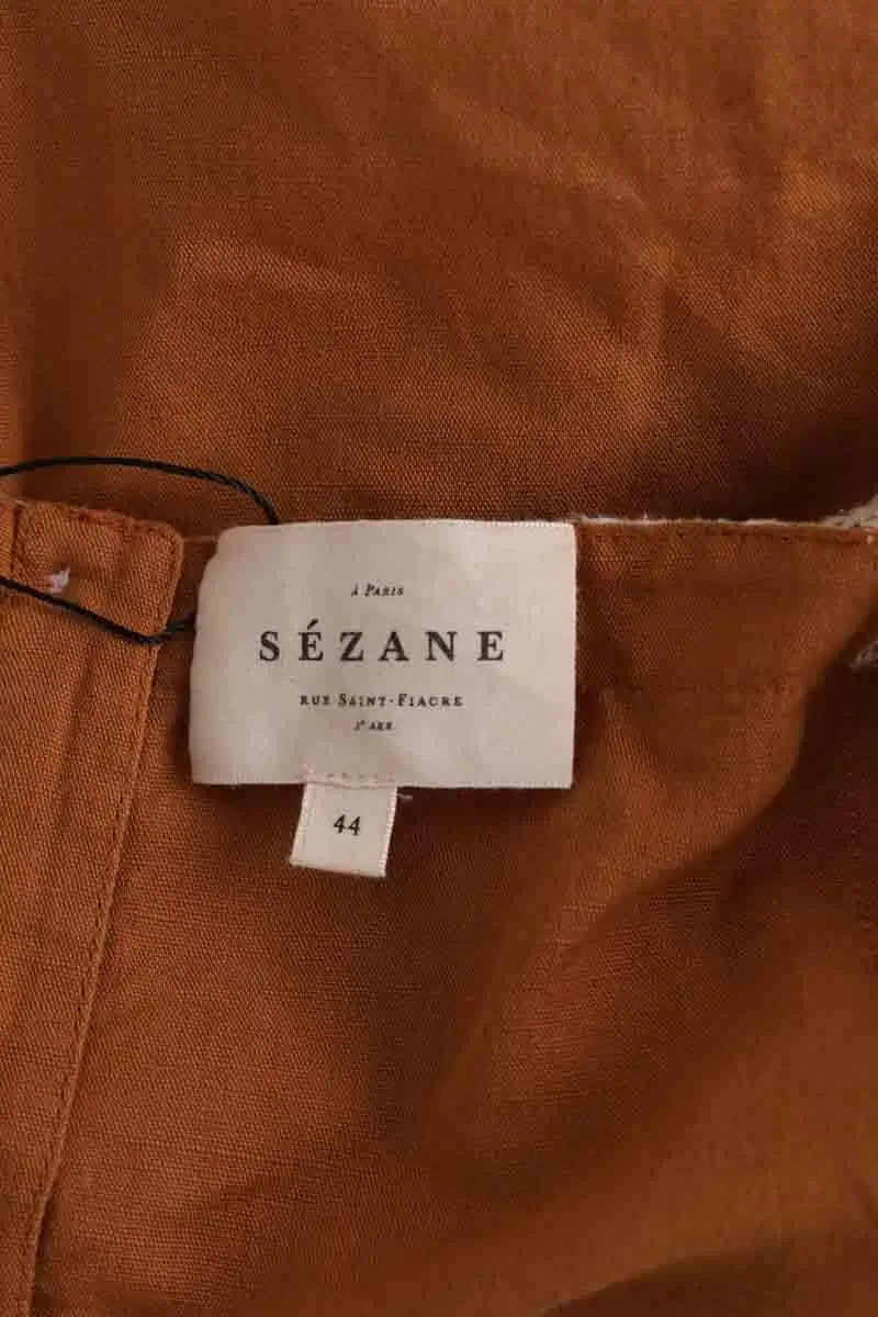 Top sans manche Sézane Camel en Coton