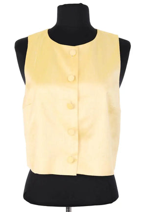 Top sans manche Sézane Jaune en Lin, taille S - Seconde Main