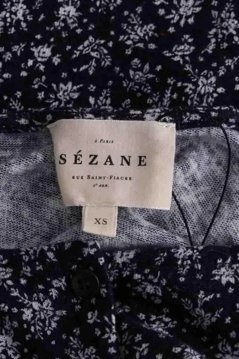 Top sans manche Sézane Marine en Coton