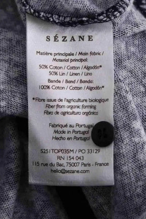 Top sans manche Sézane Marine en Coton