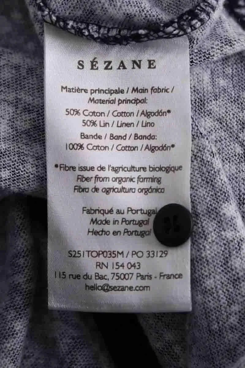 Top sans manche Sézane Marine en Coton