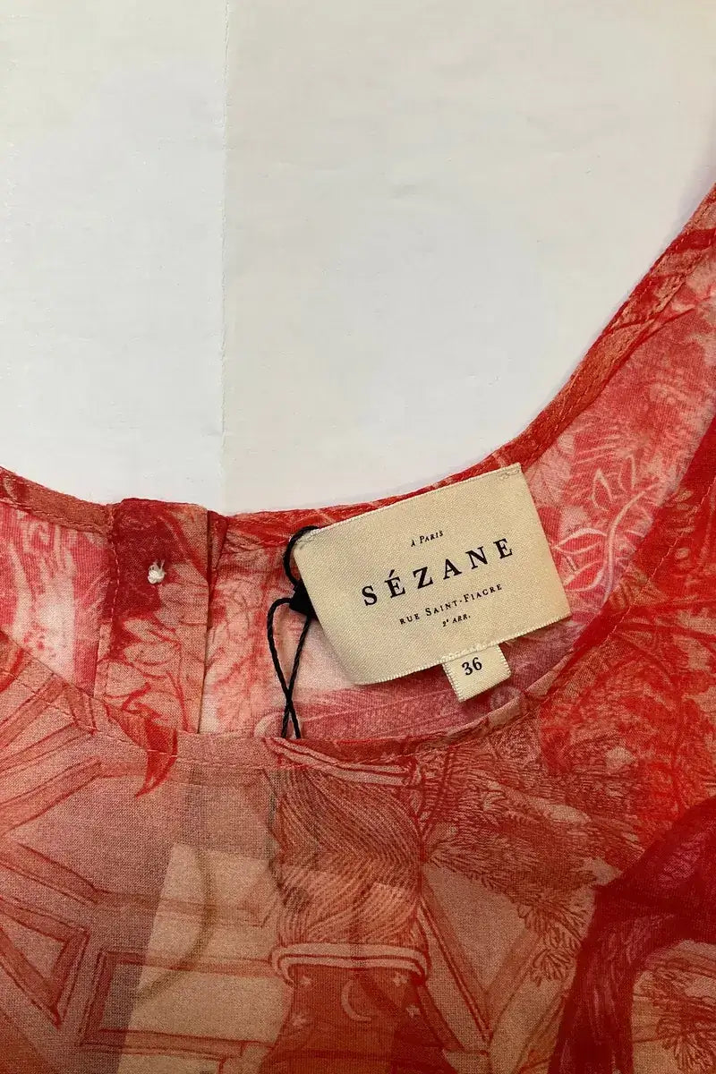 Top sans manche Sézane Rouge en Coton