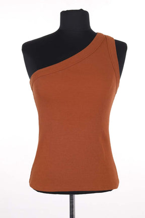 Top sans manche Sézane TIM Marron en Coton, taille S - Seconde Main