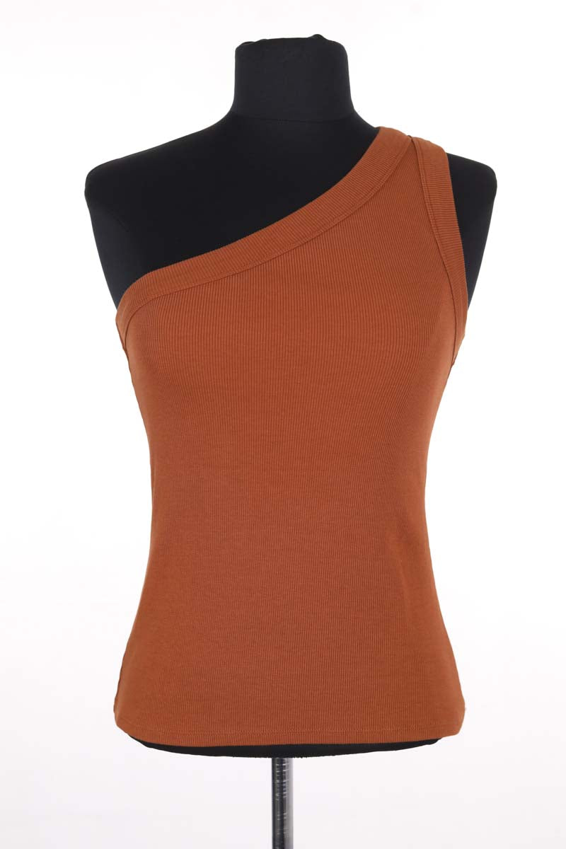 Top sans manche Sézane TIM Marron en Coton, taille S - Seconde Main