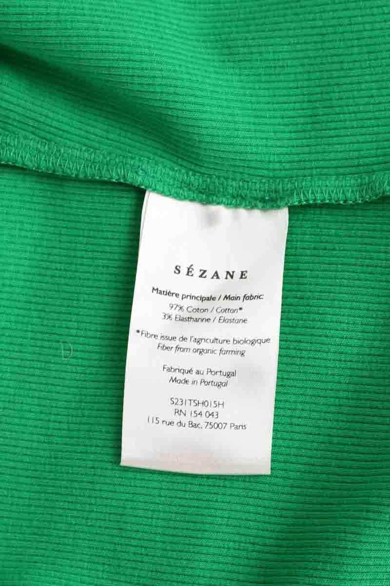 Top sans manche Sézane Vert en Coton