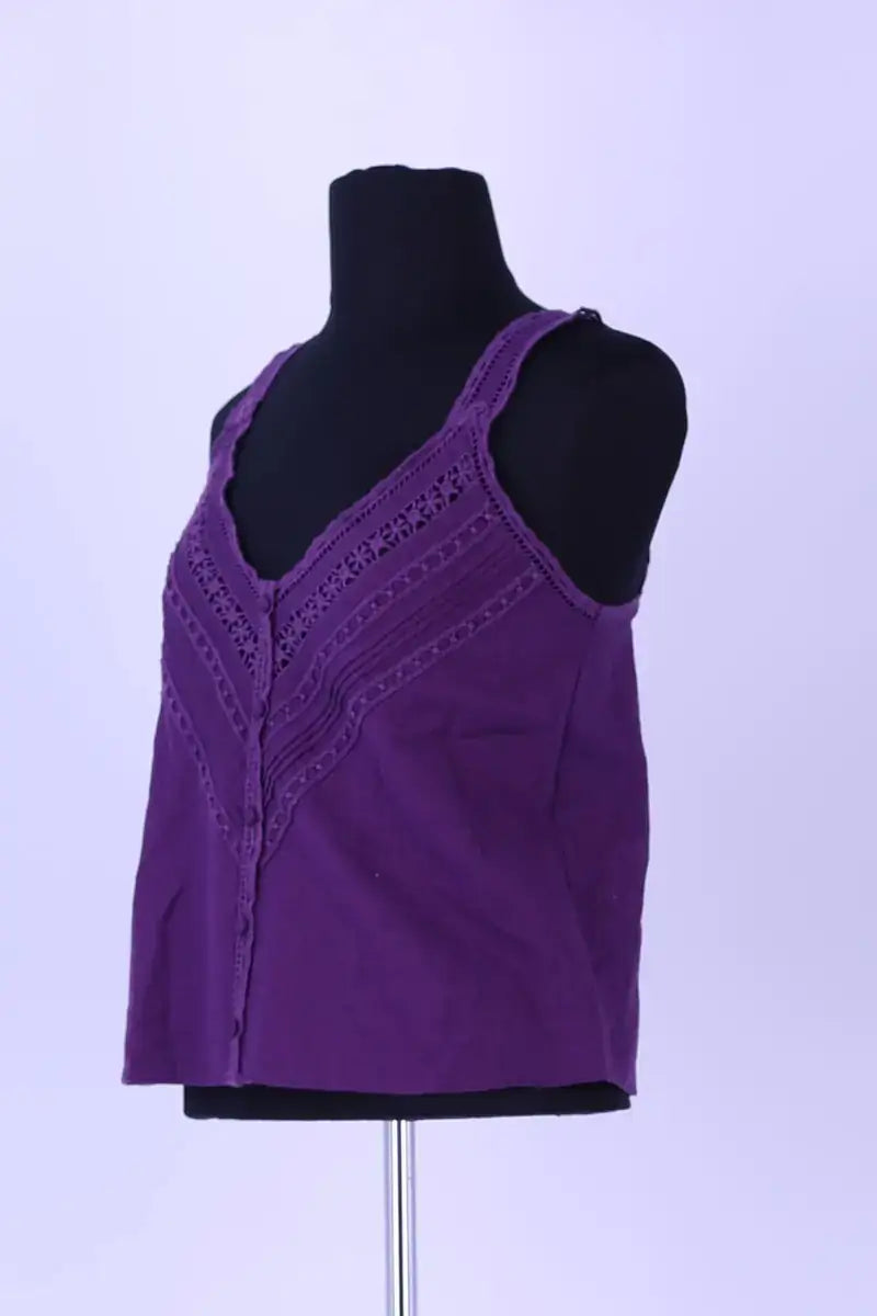 Top sans manche Sézane Violet en Lin