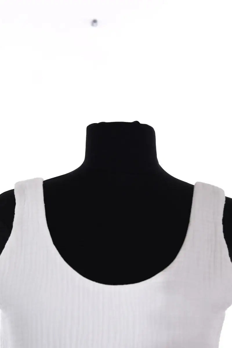 Top sans manche Songe Lab Blanc en Coton