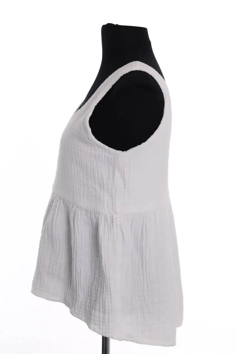 Top sans manche Songe Lab Blanc en Coton