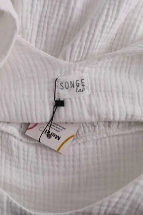 Top sans manche Songe Lab Blanc en Coton