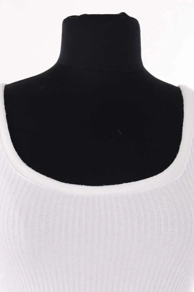 Top sans manche Songe Lab Blanc en Viscose